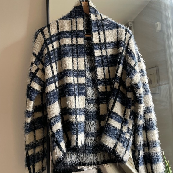 ANTHROPOLOGIE Plaid Sweater Jacket Size Small - Picture 3 of 3